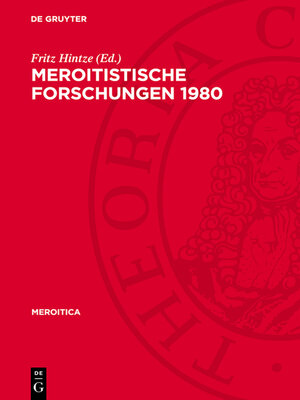 cover image of Meroitistische Forschungen 1980